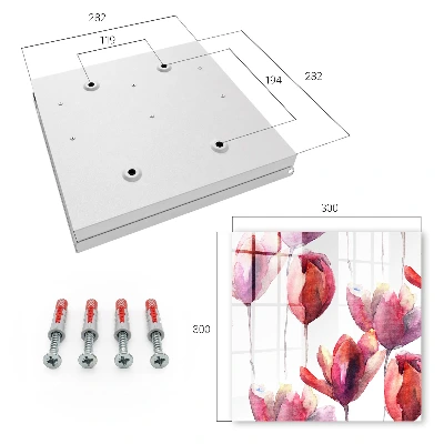 Sleutelkastje binnen Aquarel tulpen