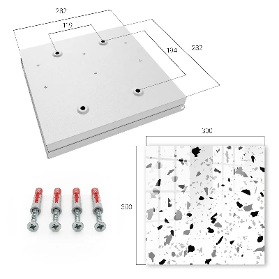 Sleutelkast Monochroom terrazzo