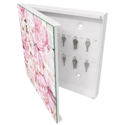 Sleutelkastje hal Pastelkleurige bloemen