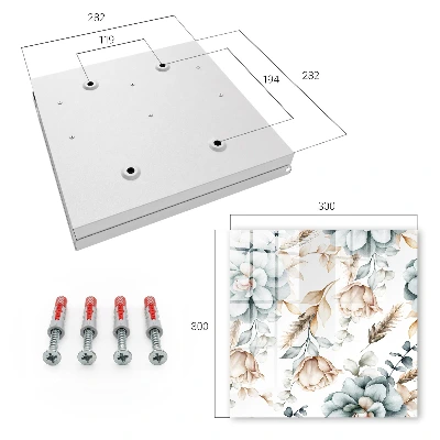 Sleutelkastje binnen aquarel bloemen