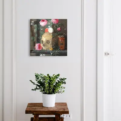 Sleutelkast Schedel en bloemen
