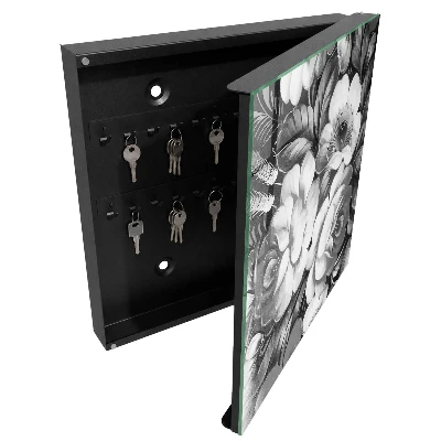 Sleutelkastje binnen Monochromatische bloemen