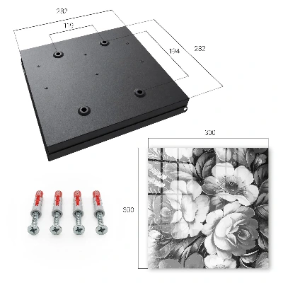 Sleutelkastje binnen Monochromatische bloemen