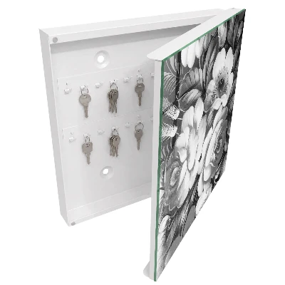 Sleutelkastje binnen Monochromatische bloemen