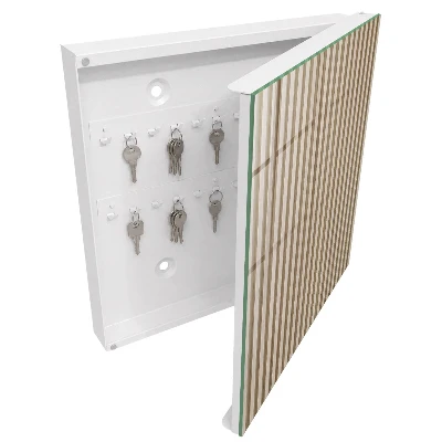 Sleutelkastje binnen beige lijnen