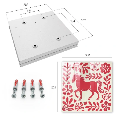 Sleutelkastje hal Volksillustratie met een paardenmotief.