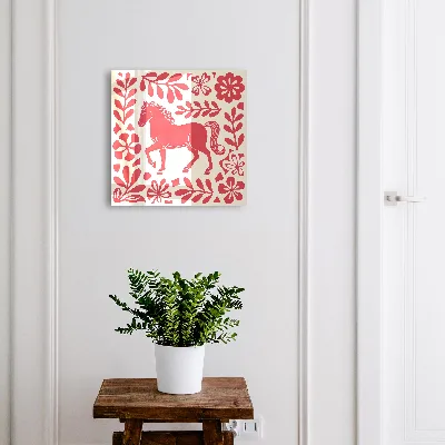 Sleutelkastje hal Volksillustratie met een paardenmotief.
