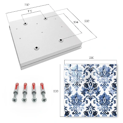 Sleutelkast Blauwe ornamenten