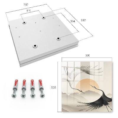 Sleutelkast Japanse kraanvogels tegen de achtergrond van de opkomende zon.