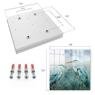 Sleutelkast Aquarel reigers