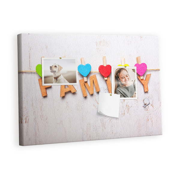 Kurk prikbord Familie inscriptie