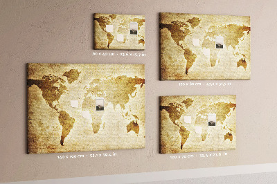 Kurkbord Oude kaart van de wereld