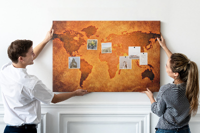 Kurkbord Grote kaart van de wereld