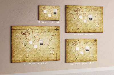 Prikbord Oude kaart van de wereld