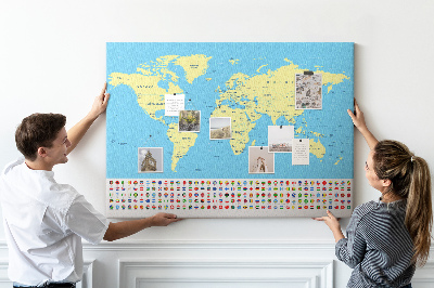 Prikbord Klassieke wereldkaart