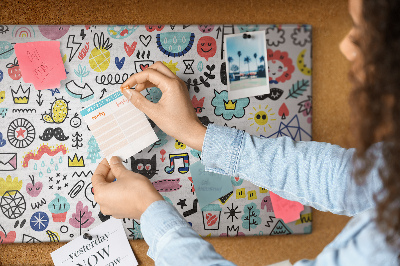 Prikbord Foto's van schetsen