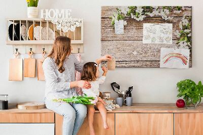 Prikbord Bloemen op hout