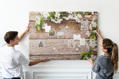 Prikbord Bloemen op hout