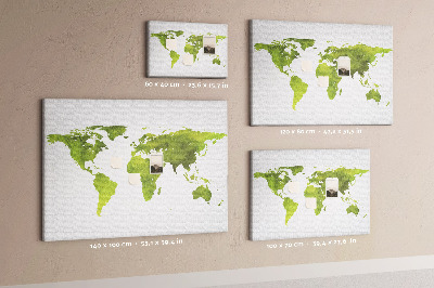 Prikbord Aquarelkaart van de wereld