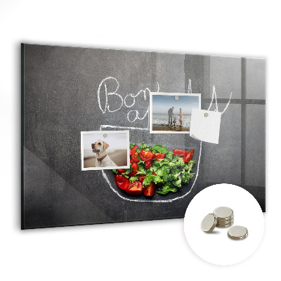 Memobord magnetisch Inscriptie bon appetit