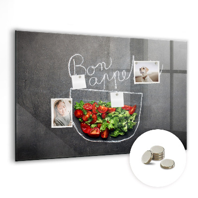 Memobord magnetisch Inscriptie bon appetit