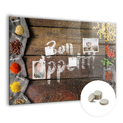 Memobord magnetisch De inscriptie bon appetit