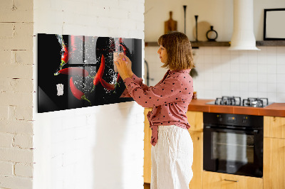 Magneet bord Paprika's in water