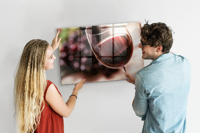 Magneet bord Een glas rode wijn