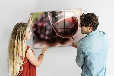 Magneet bord Een glas rode wijn