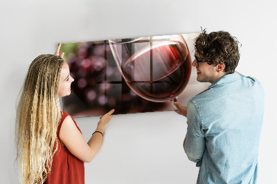 Magneet bord Een glas rode wijn