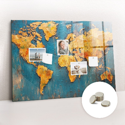 Memo bord Decoratieve wereldkaart