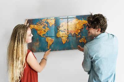 Memo bord Decoratieve wereldkaart