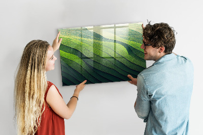 Magneetbord rechthoekig Abstracte groene velden