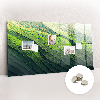 Magneetbord rechthoekig Abstracte groene velden