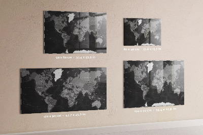 Memo bord Zwarte wereldkaart