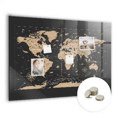 Memo bord Uitstekende wereldkaart