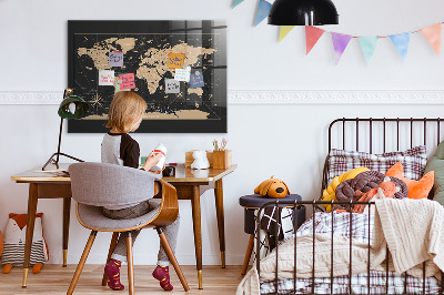 Memo bord Uitstekende wereldkaart