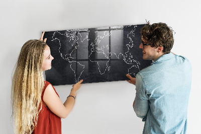 Memo bord Overzicht van de wereldkaart