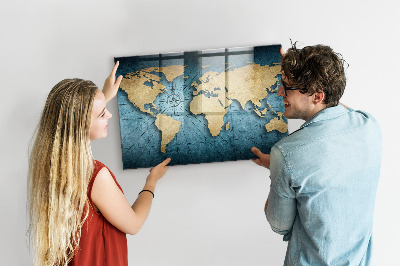 Memo bord 3D-wereldkaart