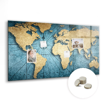 Memo bord 3D-wereldkaart