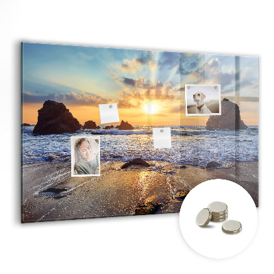 Memo bord Zonsondergang op het strand