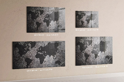 Memo bord Betonnen wereldkaart
