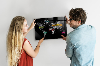 Memo bord Positieve wereldkaart