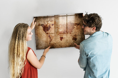 Memo bord Oude wereldkaart