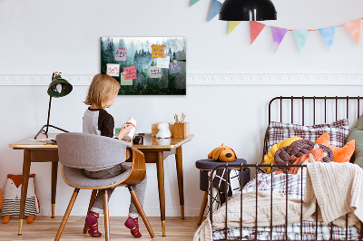 Magneetbord rechthoekig Mistig bos