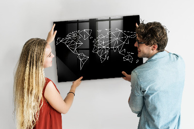 Memo bord Moderne wereldkaart