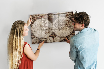Memo bord Oude wereldkaart
