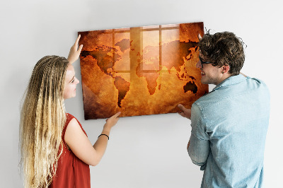 Memo bord Grote wereldkaart