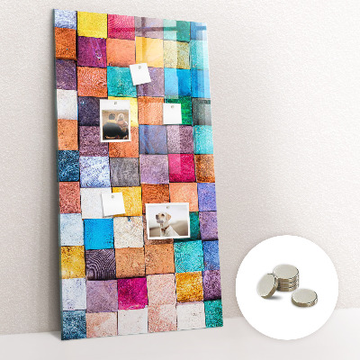 Magnetic board Kleurrijke houten kubussen