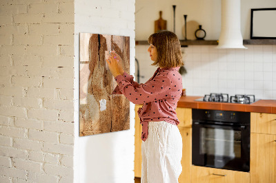 Magneetbord keuken Natuurlijk hout